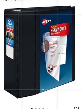 Avery Heavy-Duty 3 Ring Binder, 5" EZD Rings, Black Binder new